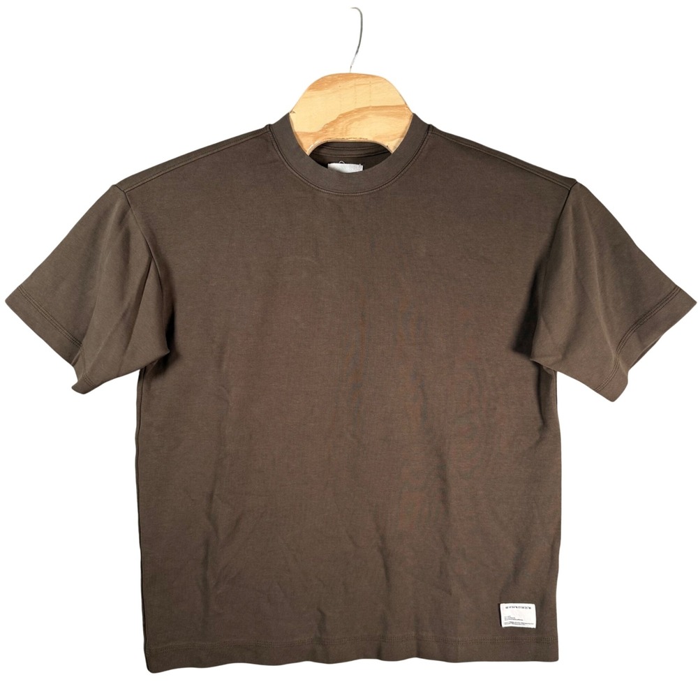 Reserved Supply Boxy Crew Neck T-Shirt Men Small Brown Short Sleeve Cotton Blend